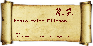 Maszalovits Filemon névjegykártya